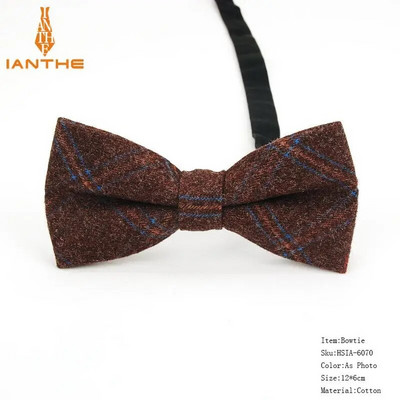 Kockás pamut csokornyakkendő Férfi Klasszikus ingek Csokornyakkendő Vállalkozási Esküvői Csokorcsomó Felnőtt Férfi Csokornyakkendők Fekete piros nyakkendő