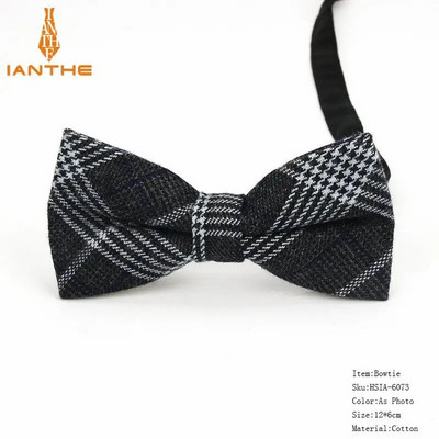 Kockás pamut csokornyakkendő Férfi Klasszikus ingek Csokornyakkendő Vállalkozási Esküvői Csokorcsomó Felnőtt Férfi Csokornyakkendők Fekete piros nyakkendő