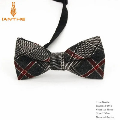 Kockás pamut csokornyakkendő Férfi Klasszikus ingek Csokornyakkendő Vállalkozási Esküvői Csokorcsomó Felnőtt Férfi Csokornyakkendők Fekete piros nyakkendő