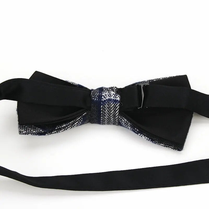 Kockás pamut csokornyakkendő Férfi Klasszikus ingek Csokornyakkendő Vállalkozási Esküvői Csokorcsomó Felnőtt Férfi Csokornyakkendők Fekete piros nyakkendő