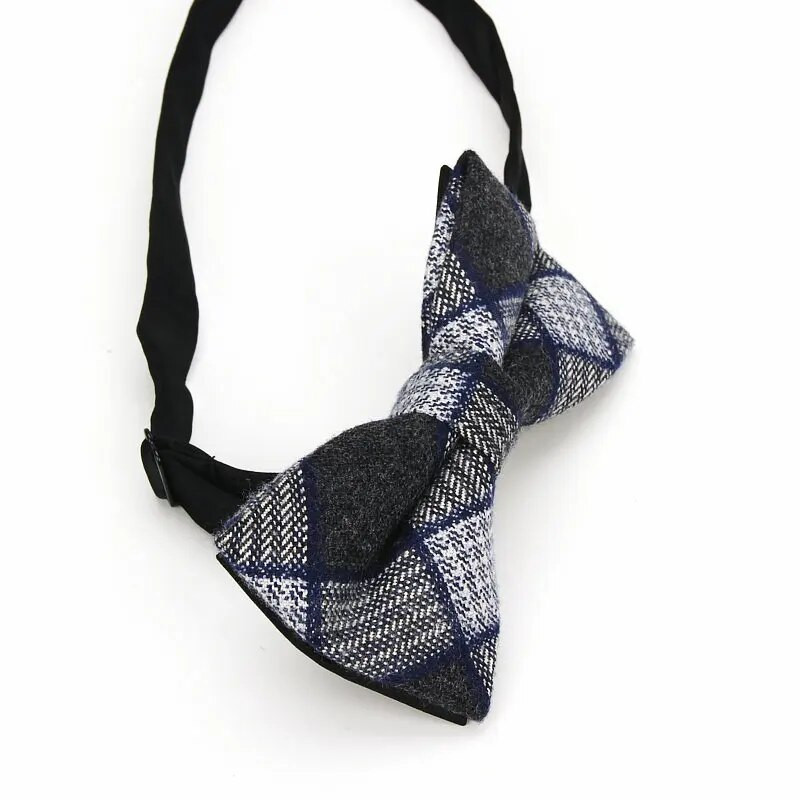 Kockás pamut csokornyakkendő Férfi Klasszikus ingek Csokornyakkendő Vállalkozási Esküvői Csokorcsomó Felnőtt Férfi Csokornyakkendők Fekete piros nyakkendő