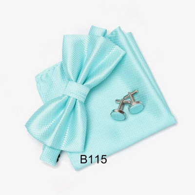 HUISHI Zlatni set leptir kravate Leptir kravata za muškarce Dugmad za manžete Set leptir mašna Zeleni džepni kvadratni dugmad za manžete Ovratnici Košulja Marama muške marke