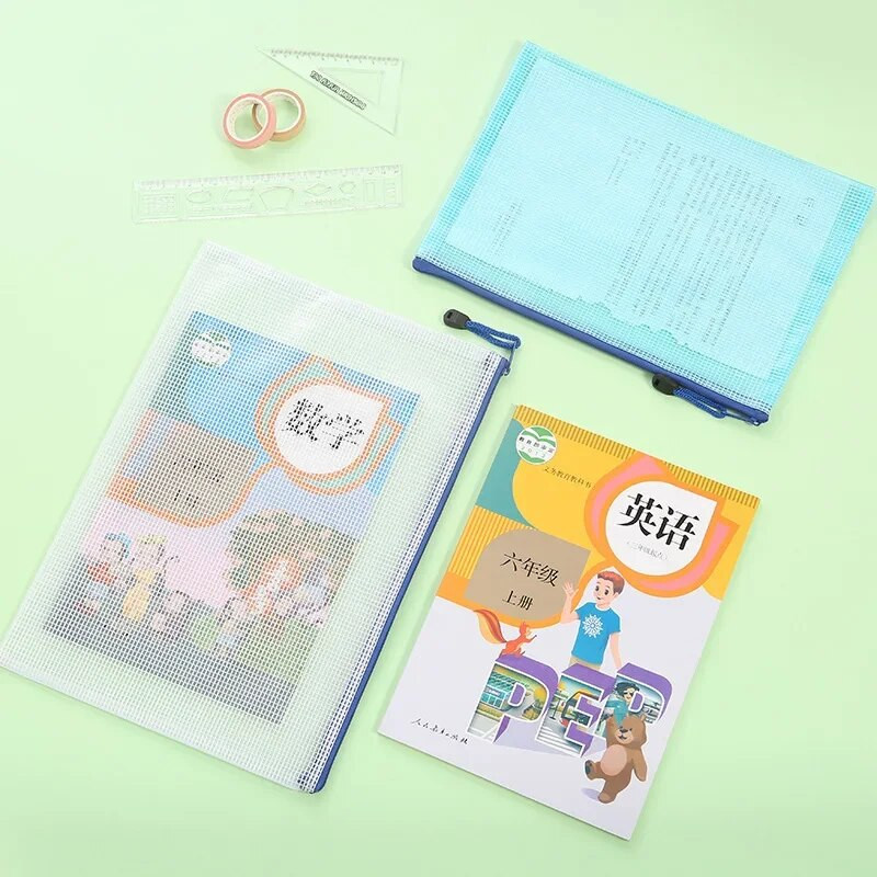 5GAB kancelejas piederumu uzglabāšanas mapju failu siets rāvējslēdzēja maisiņš A4 A5 dokumentu maisiņš ar rāvējslēdzēju failu mapes Skolas biroja piederumi