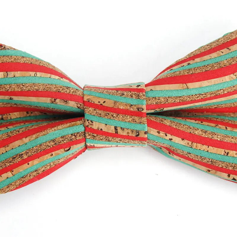 Új férfi parafa fa divatos csokornyakkendő férfi újdonság kézzel készített csíkos kockás nyakruha Vintage esküvői parti fa ajándék férfi csokornyakkendő