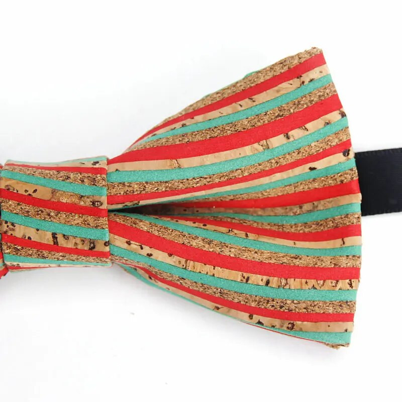 Új férfi parafa fa divatos csokornyakkendő férfi újdonság kézzel készített csíkos kockás nyakruha Vintage esküvői parti fa ajándék férfi csokornyakkendő