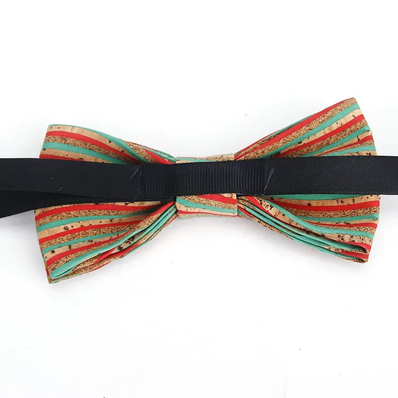 Új férfi parafa fa divatos csokornyakkendő férfi újdonság kézzel készített csíkos kockás nyakruha Vintage esküvői parti fa ajándék férfi csokornyakkendő