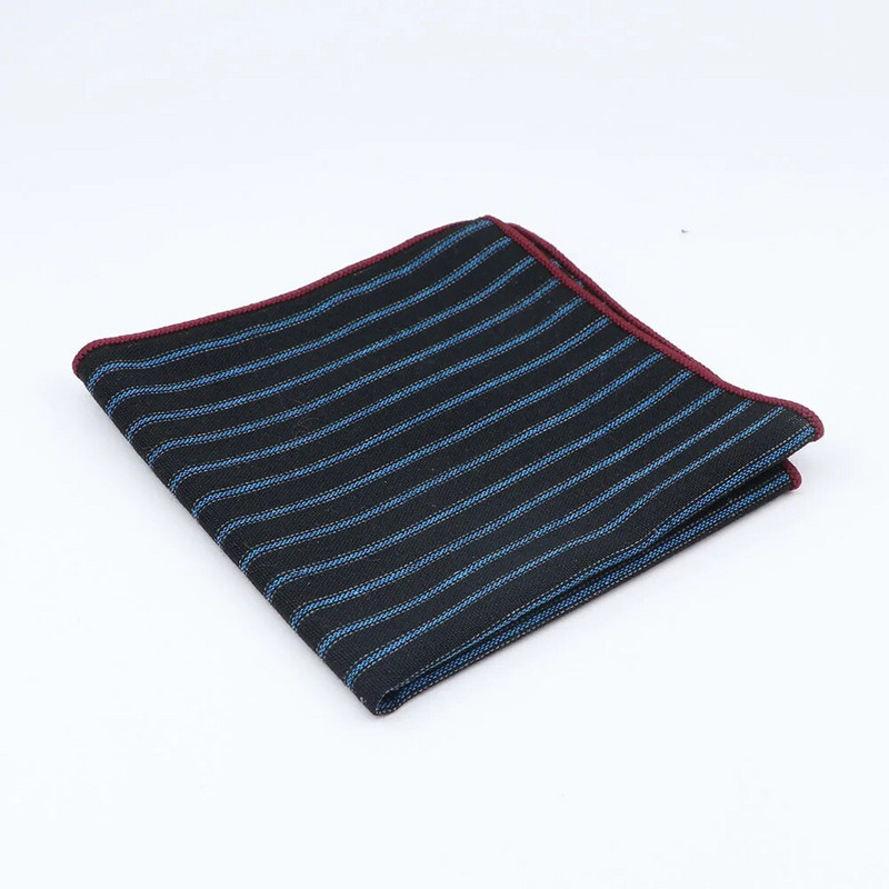 Kiváló minőségű pamut zsebkendős sálak üzleti öltöny Hankies alkalmi férfi zsebkendők négyzet alakú csíkos zsebkendők esküvőre