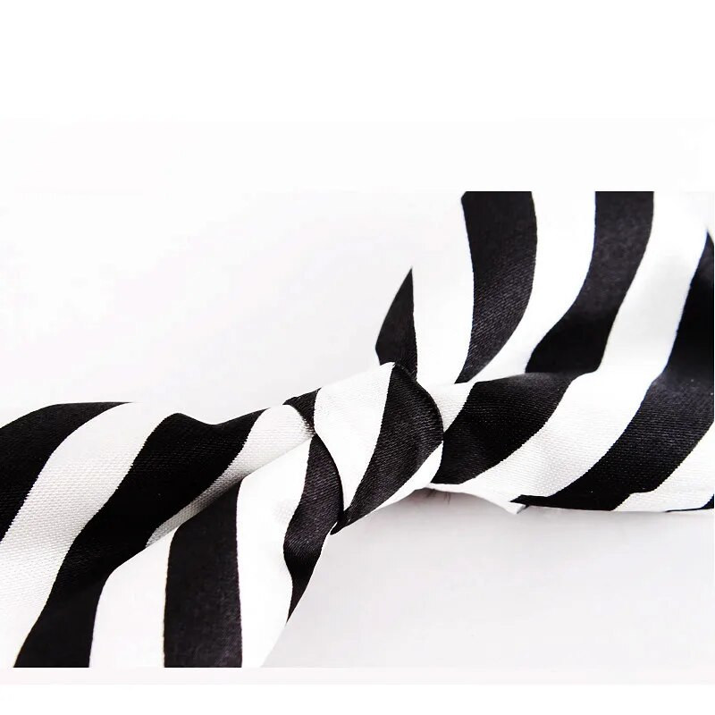 Klasična leptir-mašna za muškarce Bijelo-crna leptir-mašna s dijagonalnim uzorkom Modna kravata za slobodno vrijeme