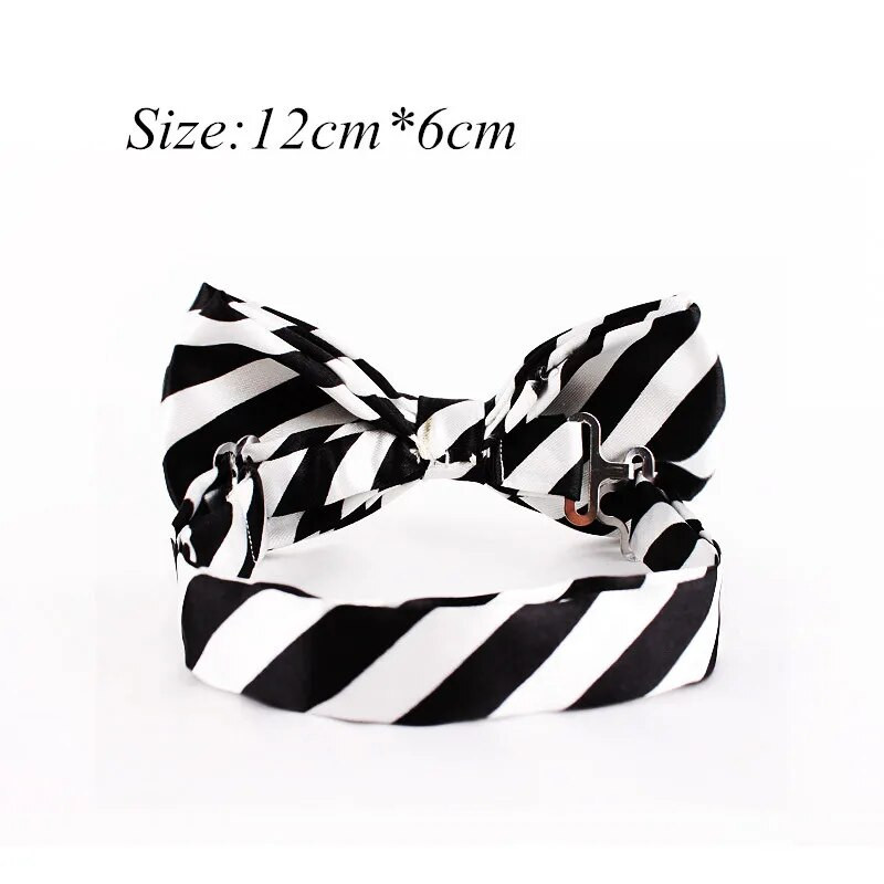 Klasična leptir-mašna za muškarce Bijelo-crna leptir-mašna s dijagonalnim uzorkom Modna kravata za slobodno vrijeme