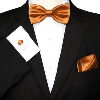 KAMBERFT vīriešu tauriņa komplekts sarkana dzeltena cieta tauriņa kabatas kvadrātveida aproču pogas dāvanu kastīte vīriešiem kāzu ballītes dāvana