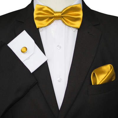 KAMBERFT vīriešu tauriņa komplekts sarkana dzeltena cieta tauriņa kabatas kvadrātveida aproču pogas dāvanu kastīte vīriešiem kāzu ballītes dāvana