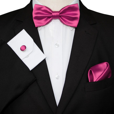 KAMBERFT vīriešu tauriņa komplekts sarkana dzeltena cieta tauriņa kabatas kvadrātveida aproču pogas dāvanu kastīte vīriešiem kāzu ballītes dāvana