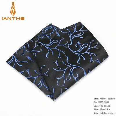 Ανδρικό μαντήλι σε τετράγωνο μοτίβο Paisley Fashion Hanky για άντρες Επαγγελματικά κοστούμια Hankies Vintage αξεσουάρ για πετσέτες Navy
