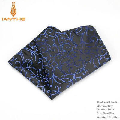 Ανδρικό μαντήλι σε τετράγωνο μοτίβο Paisley Fashion Hanky για άντρες Επαγγελματικά κοστούμια Hankies Vintage αξεσουάρ για πετσέτες Navy