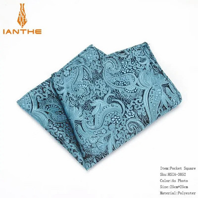Ανδρικό μαντήλι σε τετράγωνο μοτίβο Paisley Fashion Hanky για άντρες Επαγγελματικά κοστούμια Hankies Vintage αξεσουάρ για πετσέτες Navy