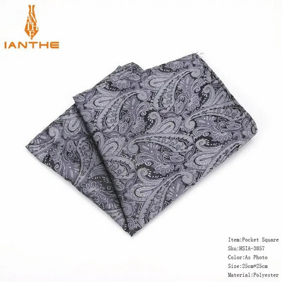 Ανδρικό μαντήλι σε τετράγωνο μοτίβο Paisley Fashion Hanky για άντρες Επαγγελματικά κοστούμια Hankies Vintage αξεσουάρ για πετσέτες Navy