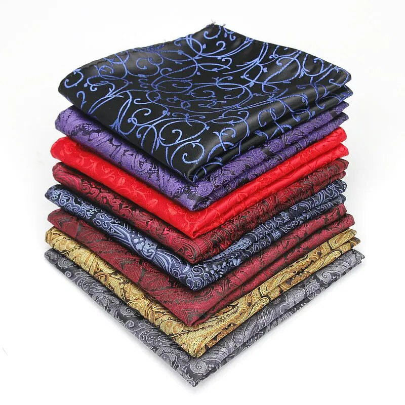 Vīriešu kabatas kvadrātveida Paisley raksta kabatlakats modes Hanky vīriešiem biznesa kostīmi Hankies vintage dvieļu aksesuāri tumši brūni