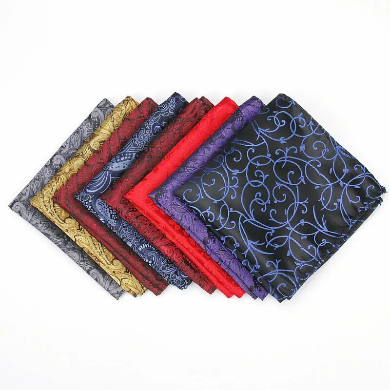 Vīriešu kabatas kvadrātveida Paisley raksta kabatlakats modes Hanky vīriešiem biznesa kostīmi Hankies vintage dvieļu aksesuāri tumši brūni