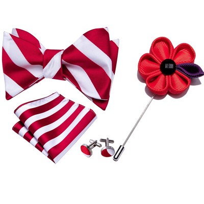 Lila csokornyakkendő férfiaknak Önre kötött masnik Paisley selyem nyakkendő szett négyzet alakú zseb mandzsettagombok Boutonniere Ajándék esküvőre Barry.Wang