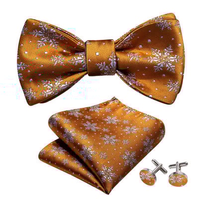 Tervező karácsonyi férfi csokornyakkendő szett Nyomtatás Önálló csokornyakkendő divatos masnik Zseb négyzet mandzsettagombok Férfi Pillangóparti Esküvő Barry.Wang