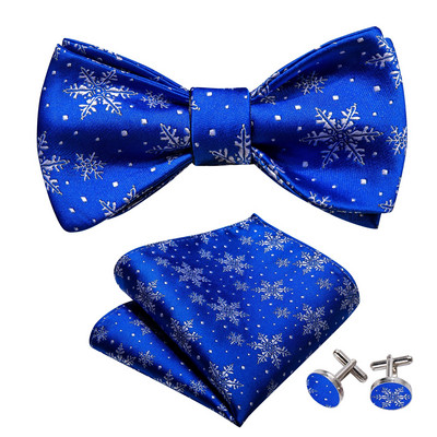 Tervező karácsonyi férfi csokornyakkendő szett Nyomtatás Önálló csokornyakkendő divatos masnik Zseb négyzet mandzsettagombok Férfi Pillangóparti Esküvő Barry.Wang