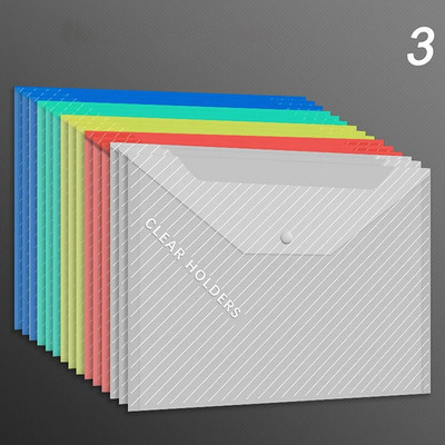 10 gab. Biezs failu maisiņš, caurspīdīgs, ūdensnecaurlaidīgs A4 formāta plastmasas informācijas maisiņš.