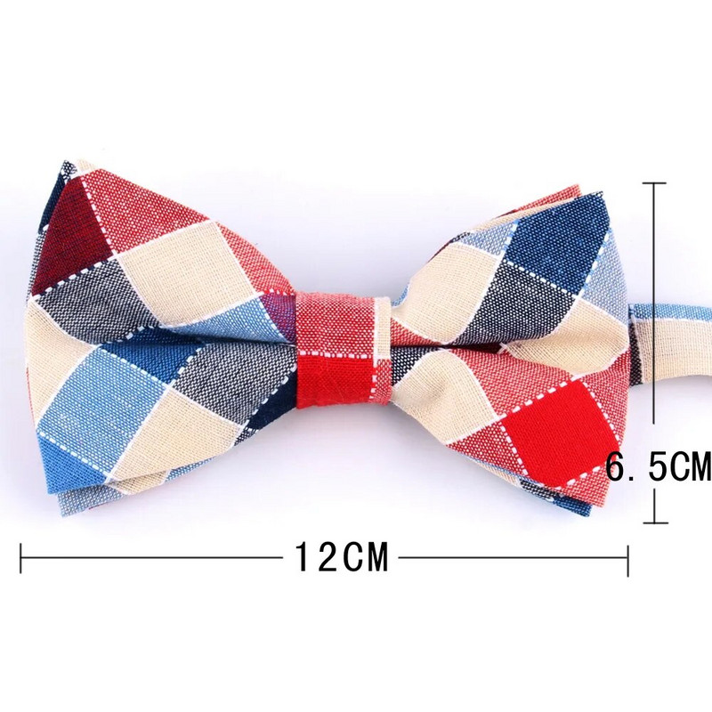 Jauns rūtains tauriņš līgavainim Modes pārbaude tauriņš vīriešiem sievietēm tauriņš Pieaugušajiem kāzu tauriņi Kravāti Groomsmen Kokvilnas tauriņi