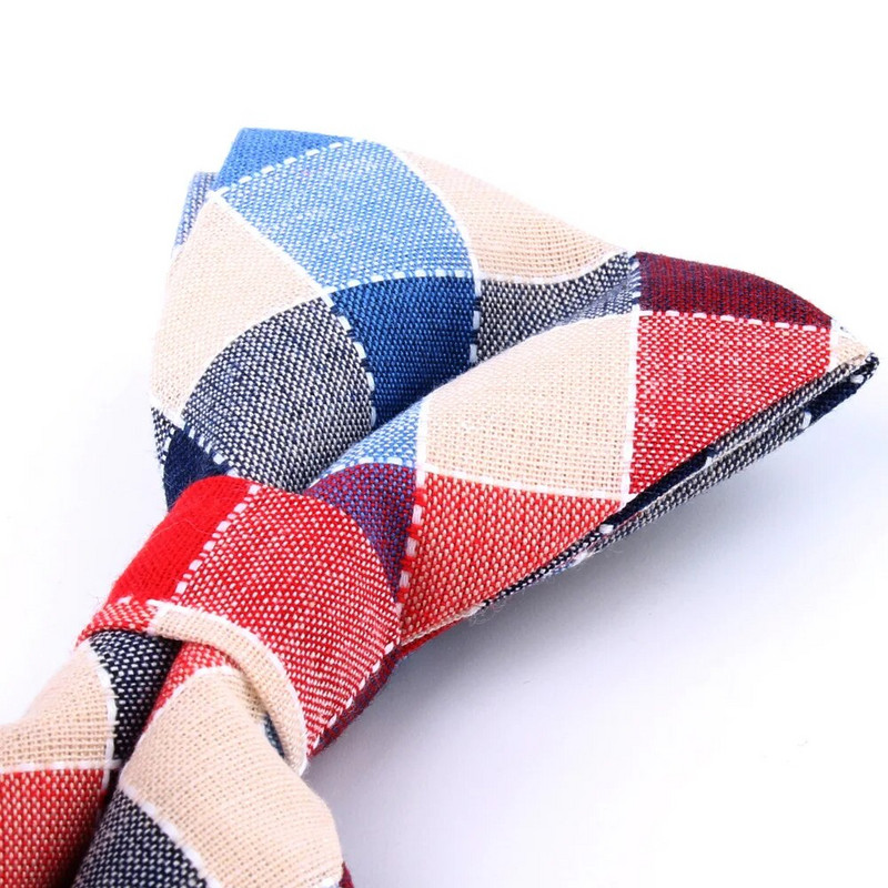 Jauns rūtains tauriņš līgavainim Modes pārbaude tauriņš vīriešiem sievietēm tauriņš Pieaugušajiem kāzu tauriņi Kravāti Groomsmen Kokvilnas tauriņi