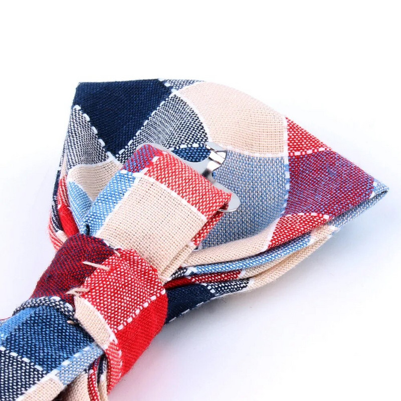 Jauns rūtains tauriņš līgavainim Modes pārbaude tauriņš vīriešiem sievietēm tauriņš Pieaugušajiem kāzu tauriņi Kravāti Groomsmen Kokvilnas tauriņi