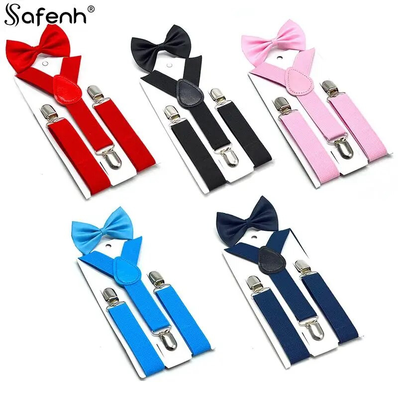 Y-alakú talaj színű gyermek öv csokornyakkendő fiú lány lány függőnadrág csíptetős Y hátú merevítők csokornyakkendő elasztikus gyerekeknek állítható akasztófa