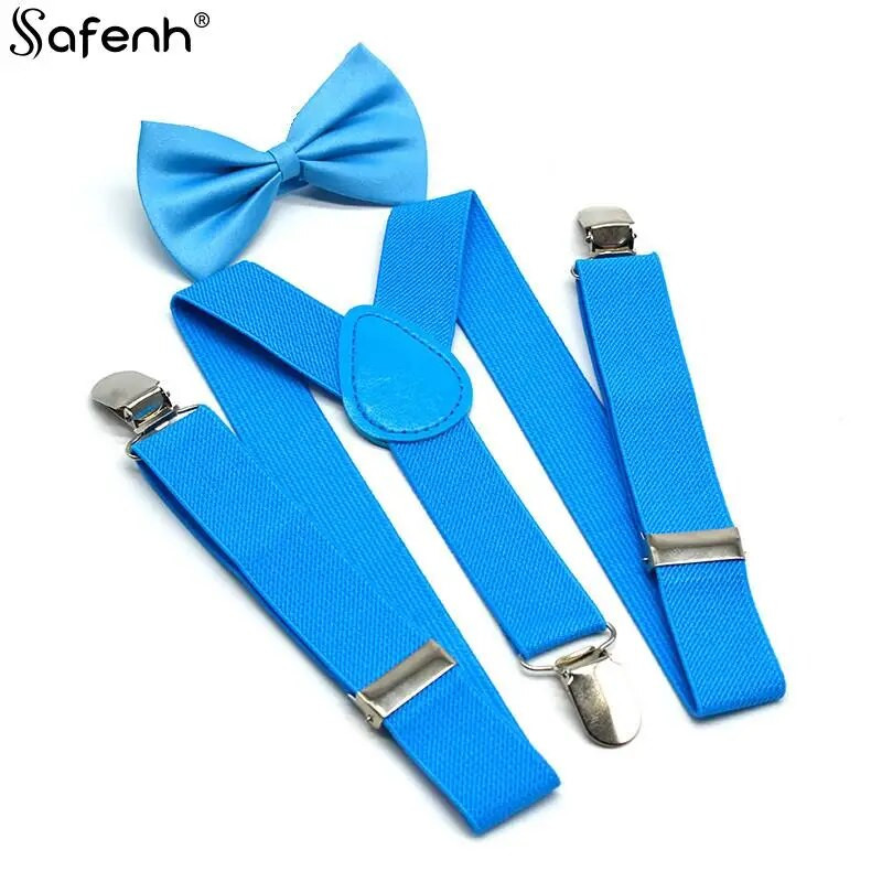 Y-alakú talaj színű gyermek öv csokornyakkendő fiú lány lány függőnadrág csíptetős Y hátú merevítők csokornyakkendő elasztikus gyerekeknek állítható akasztófa