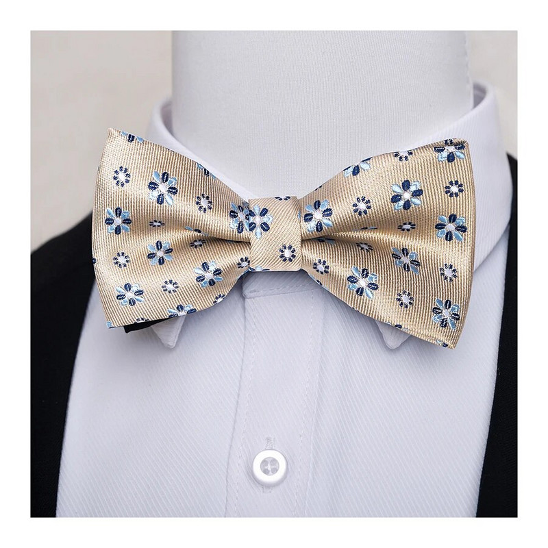 Visokokvalitetna marka Svilena leptir kravata Nebesko plava muška prugasta svadbena oprema Pristaje za svečanu zabavu dan zaljubljenih Leptir kravata Leptir kravata