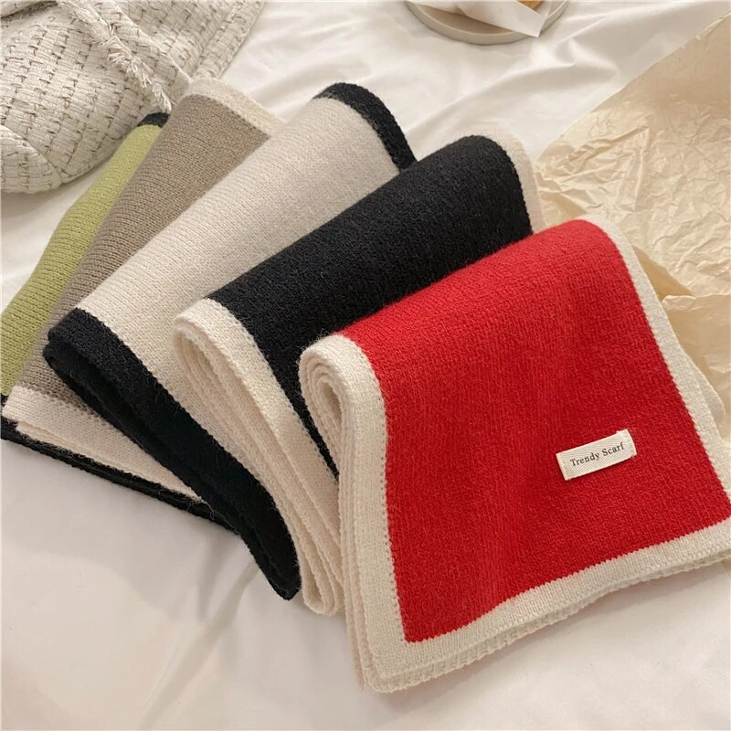 Dizajnerski čvrsti pleteni šal za žene Zimska moda Neckercheif Debela vunena pređa Šal Ovratnik Kašmir Topla Bufandas prigušnica