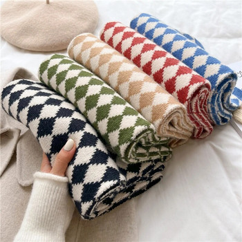 Нов дизайн Топъл плетен шал Дамски зимен корейски стил Вълнена прежда Къса кърпичка Бандана Bufanda Foulard Заглушител 2022