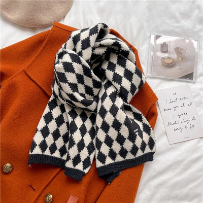 Jauna dizaina silta trikotāžas šalle Sieviešu ziemas korejiešu stila vilnas dzija šaurs kakla lakats Bandana Bufanda Foulard izpūtējs 2022