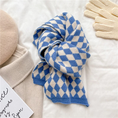 Jauna dizaina silta trikotāžas šalle Sieviešu ziemas korejiešu stila vilnas dzija šaurs kakla lakats Bandana Bufanda Foulard izpūtējs 2022