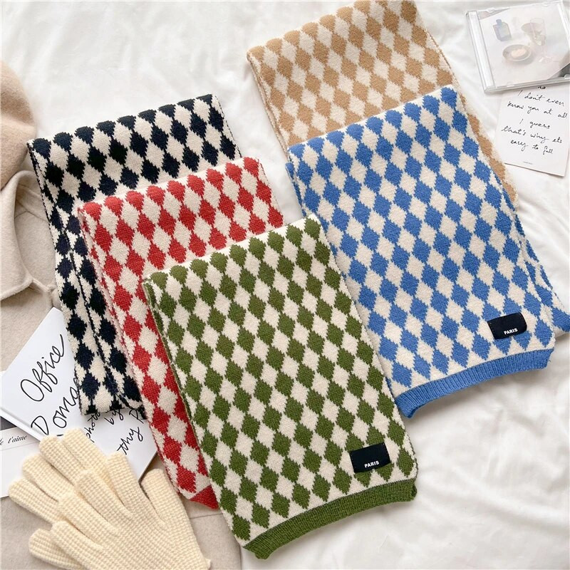 Jauna dizaina silta trikotāžas šalle Sieviešu ziemas korejiešu stila vilnas dzija šaurs kakla lakats Bandana Bufanda Foulard izpūtējs 2022