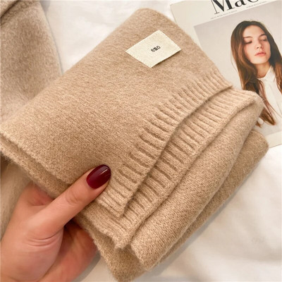 Pleteni šal od jednobojne meke vunene pređe Ženska moda Sknniy Jednostavan putni zima Topli korejski maramica Foulard Bufanda 2022.
