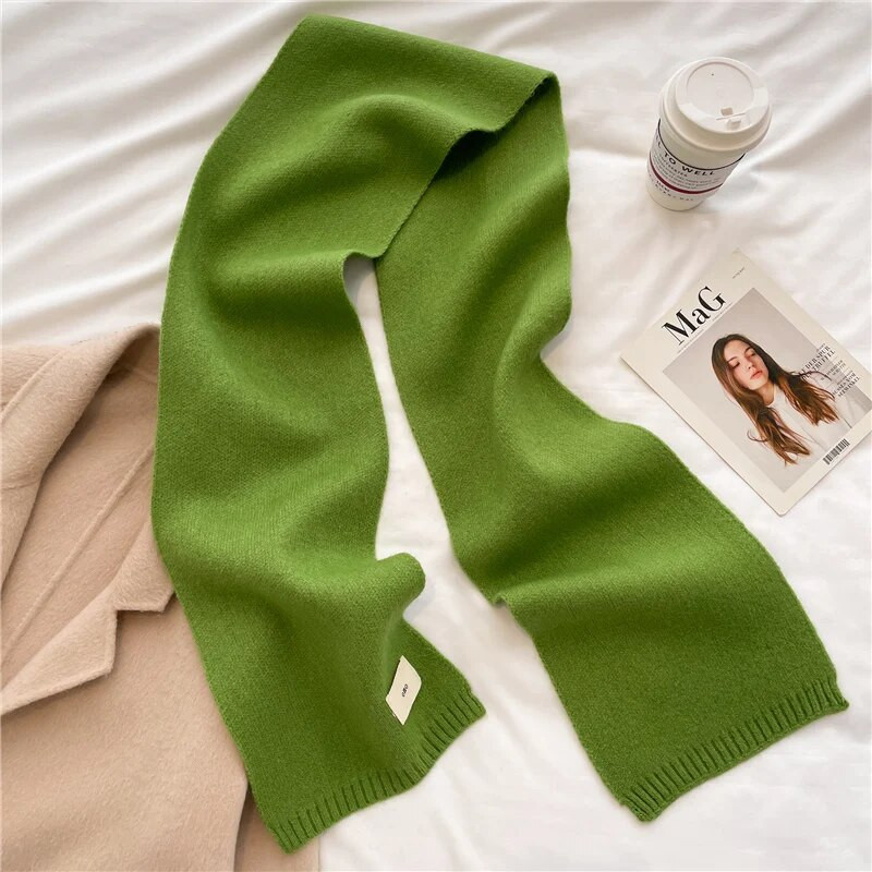Pleteni šal od jednobojne meke vunene pređe Ženska moda Sknniy Jednostavan putni zima Topli korejski maramica Foulard Bufanda 2022.