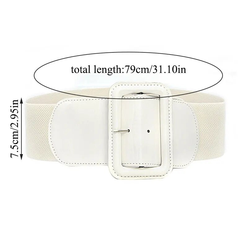 Široki remen za struk s velikom kopčom Remen za steznik Ženski tanak ukrasni pojas Elastični zavoji Modni ženski lakirani remen