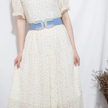 Ελαστική πλεκτή ζώνη Γυναικεία μόδα Casual Luxury Design Αξεσουάρ φορέματος Κορίτσια Ζώνη Goth Boho σε κορεατικό μαύρο κορσέ
