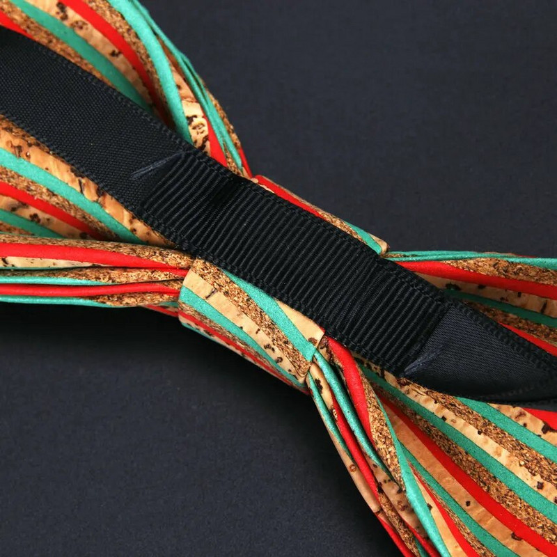 Nove muške plutene drvene modne leptir mašne Muške novosti ručno rađene prugaste ogrlice za muškarce Svadbena zabava Drveni poklon muške leptir mašne