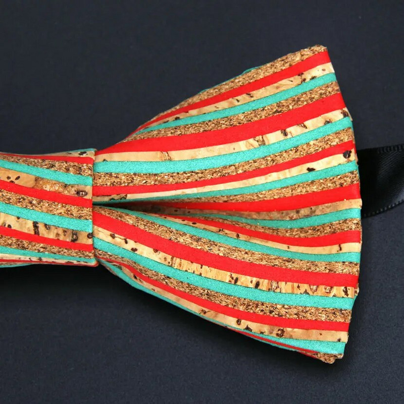 Nove muške plutene drvene modne leptir mašne Muške novosti ručno rađene prugaste ogrlice za muškarce Svadbena zabava Drveni poklon muške leptir mašne