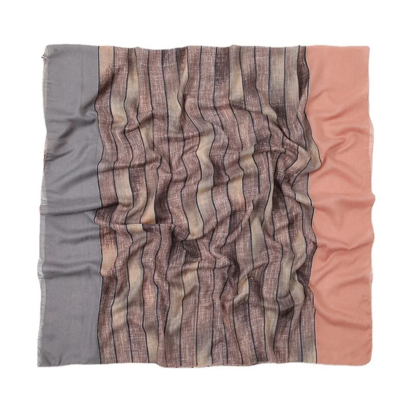 180*90CM jesenski modni ombre gradijent karirani tanki šal od viskoze ženski šalovi od voala s printom i omoti od pašmine, muslimanski hidžab