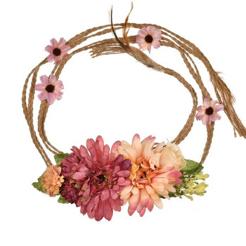Бохемска имитация на цвете от конопено въже, тъкано въже за талията, крайбрежна плажна ваканция, декоративен колан