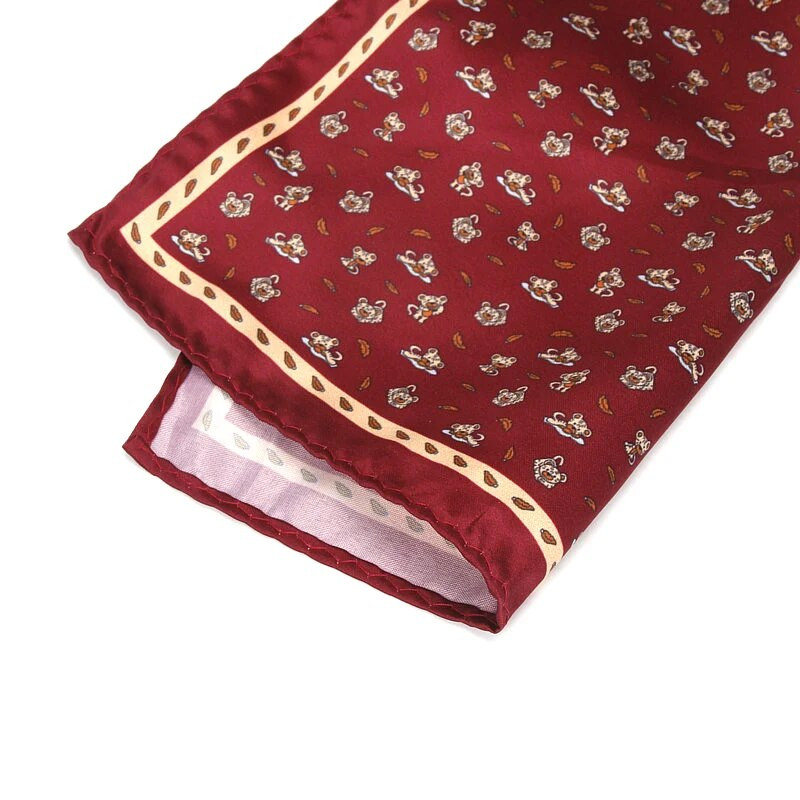 Muški rupčić Vintage džepni kvadratić sa životinjskim printom Poliesterska svila Meke maramice Vjenčane zabave Poslovni ručnik na prsima Marama