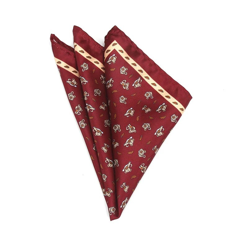 Muški rupčić Vintage džepni kvadratić sa životinjskim printom Poliesterska svila Meke maramice Vjenčane zabave Poslovni ručnik na prsima Marama