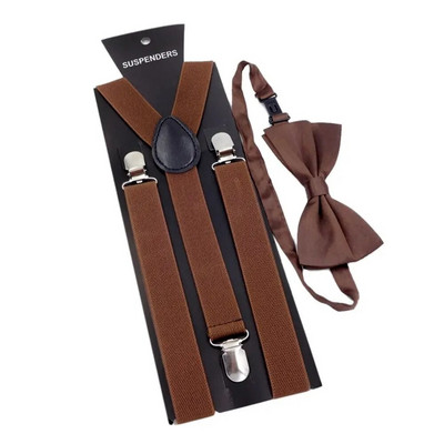 Nove modne kožne jednobojne elastične podesive naramenice Unisex naramenice Komplet leptir mašna Naramenice