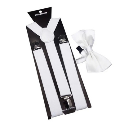 Nove modne kožne jednobojne elastične podesive naramenice Unisex naramenice Komplet leptir mašna Naramenice