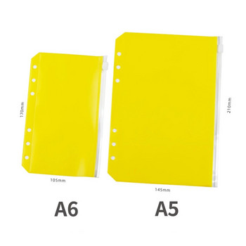 Τσέπες βιβλιοδέτη A5/A6 PVC Binder Loose Leaf Τσάντα Πολύχρωμοι φάκελοι με φερμουάρ για τσάντες αρχειοθέτησης εγγράφων με θήκη για σημειωματάριο με 6 δακτυλίους